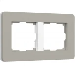 Рамка на 2 поста (дымчатый/белый, soft-touch) Werkel W0023067 (a067260)