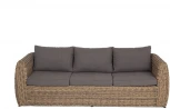 "Кальяри" диван из искусственного ротанга (гиацинт) трехместный, цвет соломенный 4SIS арт.УТ-00001980