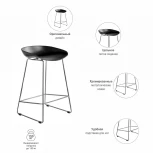 Стул полубарный Neo белый с хромированными ножками