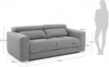 Диван La Forma (ex Julia Grup) Atlanta (Серый/ Сталь,ДСП,Дерево,Сосна,Акрил,Пена)