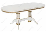 Деревянный стол Woodville Женева молочный с золотой патиной 406085