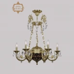 Подвесная люстра с хрустальными подвесками Art Classic 31.44 31.44.6.KR175SP.250IT.G.Sp.Amber.Blue.1D