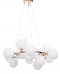 Подвесная люстра Lumina Deco LDP 6033-15 GD (220V, на тросе, шар, молекулы)