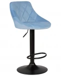 Стул барный DOBRIN LOGAN BLACK (пудрово-голубой велюр (MJ9-74))