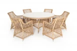 Обеденная группа плетеная, цвет соломенный 4SIS Эспрессо-150 L ECL6T-7-SET