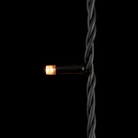 Гирлянда Нить 10м Тепло-Белая с Мерцанием Каждого Диода 220В, 75 LED, Провод Черный Каучук, IP65