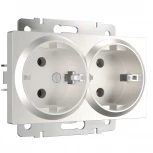 Розетка двойная с заземлением (перламутровый рифленый) Werkel W1172013 (a051175)