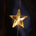 Светодиодная гирлянда Feron CL25 48607 занавес Звездочки 2*1м + 3м 220V 2700K, статичная, c питанием от сети, прозрачный шнур