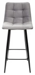 Полубарный стул CHILLI-QB светло-серый #26, велюр / черный каркас (H=66cm)