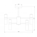 Потолочная люстра Wi-Fi на штанге Eurosvet Tesoro 70125/8 черный (220V, управление смартфоном, голосовое управление, умный дом - Minimir Home, Алиса, Маруся, Салют)