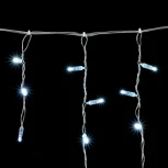 Гирлянда Бахрома с Колпачком 4,9 x 0,5 м Белая с Мерцанием Белого Диода 220В, 200 LED, Провод Прозрачный ПВХ, IP65
