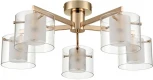 Потолочная люстра на штанге Lumion Verdi 6587/5C золото/прозрачный, металл/стекло E14 5*40W 220V (круглые)