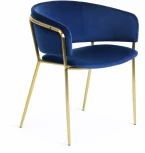 Обеденный стул La Forma (ex Julia Grup) Runnie (Золотой,Синий/ Металл,Пена,Фанера,Сталь)