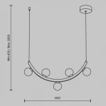 Подвесной светильник Maytoni Ambre MOD331PL-L12BS3K (LED, 220V, на проводе, шарики)