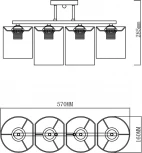 Потолочная люстра на штанге Escada Fantasy 641/4P 4х60Вт E27, металл/ткань, черный (220V)