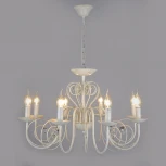 Подвесная люстра Eurosvet Tomas 60018/8 белый с золотом (220V, на цепи, подсвечник, свеча)