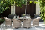 Обеденная группа плетеная, цвет бежевый 4SIS Эспрессо EC6T-7-SET beige