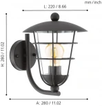 Настенный фонарь уличный Eglo Pulfero 94834