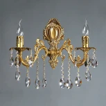Бра Ambiente by Brizzi Granada 2118/2 AB Tear Drop (220V, хрусталь Asfour, подвески, подсвечник, свеча)