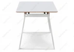 Стеклянный стол Авлида белый / дуб монтана