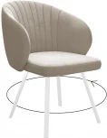 Стул 258 поворотный, Z128 бежевый, ножки белые Dikline 00-00061601