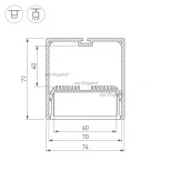 Профиль с экраном SL-LINE-7477-2500 WHITE+OPAL (Алюминий) 021372 Arlight SL-LINE