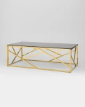 Журнальный стол Stool Group 120*60 АРТ ДЕКО стекло smoke сталь золото УТ000001967
