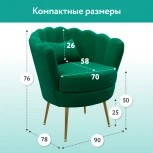 Кресло тканевое зеленое D1 Одри AAA41393004