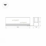 Уличный встраиваемый линейный светильник светодиодный ART-LUMILINE-3351-500-12W Warm3000 (SL, 120 deg, 24V) (Arlight, IP67 Металл, 3 года) 024946