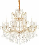 Подвесная люстра большая iLamp Diamond 6071-18 GD+CL (220V, на цепи, подсвечник, свеча)