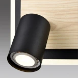 Настенный светильник со спотами Lumion Pine 8025/19WL черный/дерево, металл/МДФ LED GU10 2*10W + LED 19W 220V