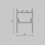 Алюминиевый профиль накладной-подвесной 35x51 черный 2 м, ALM-3551-B-2M Maytoni 633011