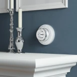 Розетка с заземлением Vintage (серебро матовый/хром) Werkel W5871054 (a055929)