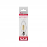 Лампочка светодиодная филаментная прозрачная свеча E14 9W Thomson Candle TH-B2070