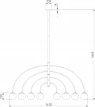 Потолочная люстра на штанге Eurosvet Cenacolo 30179/8 черный (220V)