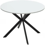 Стол ВЕГА D100 Белый, стекло/ черный каркас М-City