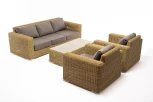 Лаунж-зона из искусственного ротанга, цвет соломенный 4SIS Боно BS3C2T-4-SET