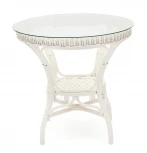 Комплект обеденный "ANDREA" ( стол со стеклом + 4 кресла + подушки) TCH White (белый)