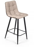 Стул полубарный UNO, бархат пепельно-бежевый 25 / чёрный конус Top Concept UNO 74732