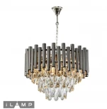 Подвесная люстра каскадная iLamp Savage P9510-4 NIC (220V, хрусталь, на цепи)