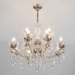 Подвесная люстра Eurosvet Teodore 10103/12 античная бронза/прозрачный хрусталь Strotskis