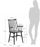 Обеденный стул La Forma (ex Julia Grup) Tressia (Черный/ ДСП,Дерево,Каучук)