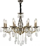 Подвесная люстра Escada Okere 2107/8P 8x40Вт E14, металл/хрусталь, античная бронза/прозрачный (220V, подвески, на цепи, подсвечник, свеча)