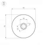Профиль SL-ROUND-D70-360deg-2000 ANOD (Arlight, Алюминий) 037770