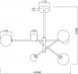 Потолочная люстра ярусная на штанге Freya Sphirity FR5376CL-06B (220V, шарики)