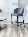 Полубарный стул WENDY BLUVEL-14 GREY (H=65), велюр