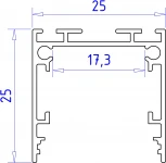 Алюминиевый профиль накладной/подвесной "Profile System" для светодиодной ленты до 23мм Ambrella Illumination GP2500BK