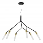 Подвесной светильник Evoluce Kaito SLE1129-403-06 Черный, латунь/Белый G9 6*5W (220V, на тросе)