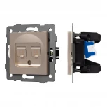Механизм компьютерной розетки двойной SCT-MPC2-PL-GD-V (RJ-45, CAT6) (Arlight) 049850