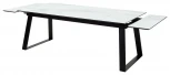 Стол Франк 200 БЕЛЫЙ МРАМОР, стекло / ЧЕРНЫЙ